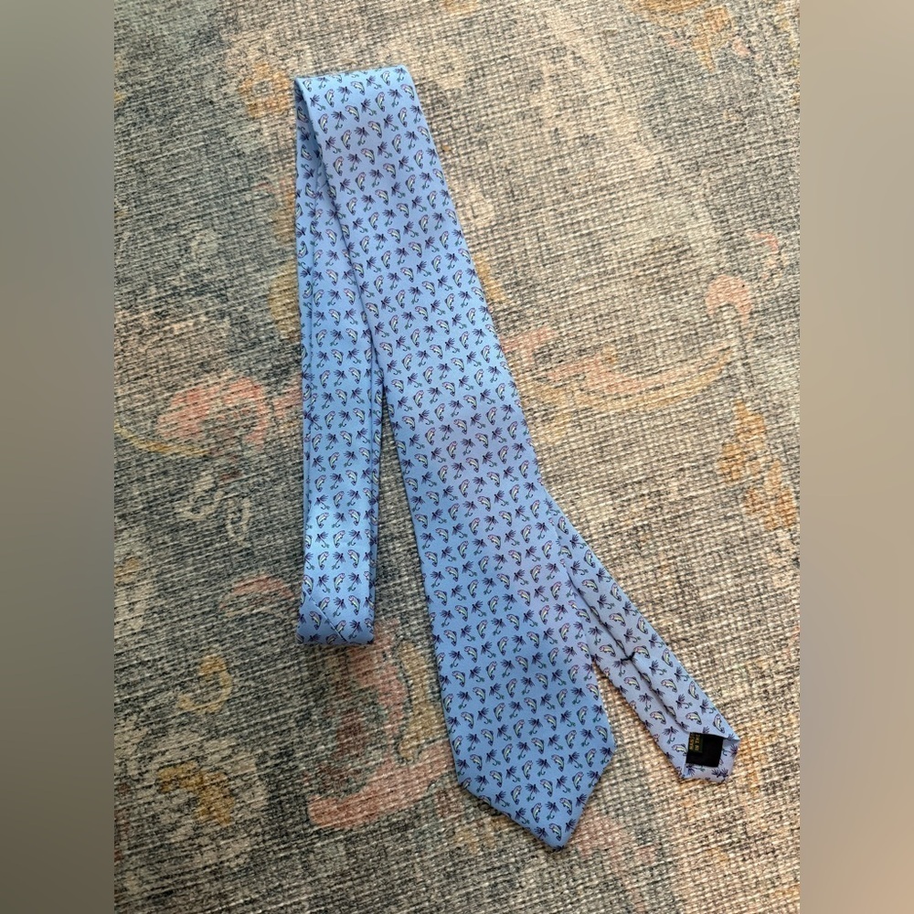 Bird Dog Bay Men’s NEW Gone Fishing Tie - Blue - Picture 2 of 7